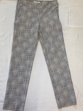 Margaret M Black and White Glen Plaid Trousers